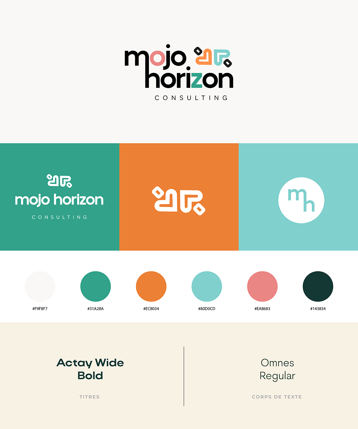 mojo horizon consulting identite visuelle charte graphique reseaux sociaux coach developpement personnel